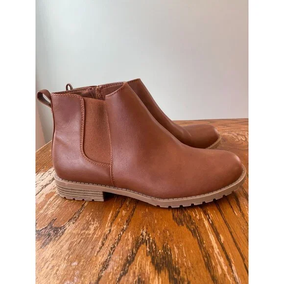 Sonoma Women 9.5 Cilantro Boot in Cognac Faux Leather Bootie WORN ONCE - Picture 3 of 5